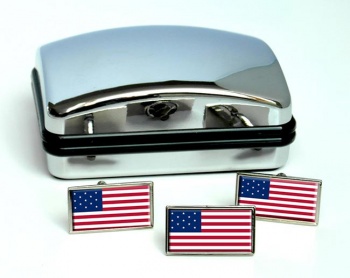 United States Flag 1777-1795 Flag Cufflink and Tie Pin Set