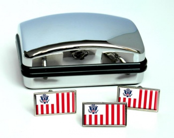 US Customs Rectangle Cufflink and Tie Pin Set