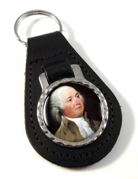 President John Adams Leather Key Fob