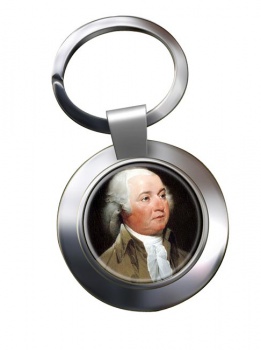 President John Adams Chrome Key Ring