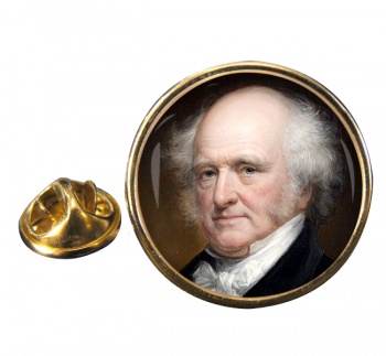 President Martin Van Buren Round Pin Badge