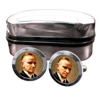 President Calvin Coolidge Round Cufflinks