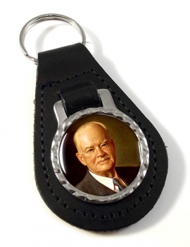 President Herbert Hoover Leather Key Fob