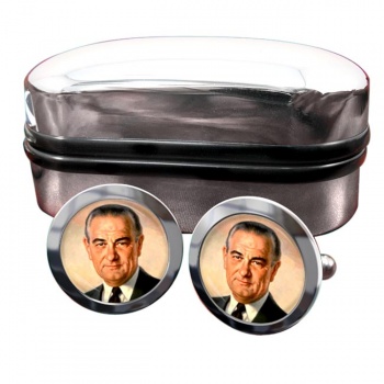 President Lyndon Johnson Round Cufflinks