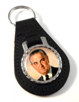 President Lyndon Johnson Leather Key Fob