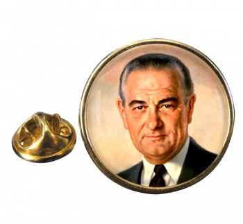 President Lyndon Johnson Round Pin Badge