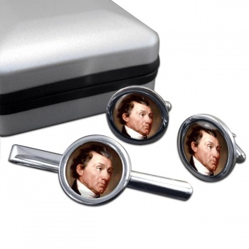 President James Monroe Round Cufflink and Tie Clip Set