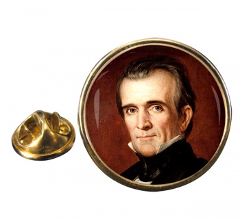 President James Polk Round Pin Badge
