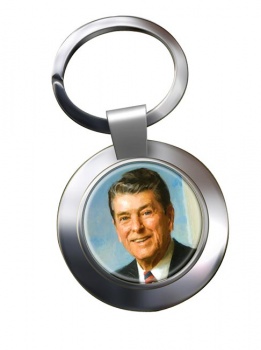 President Ronald Reagen Chrome Key Ring