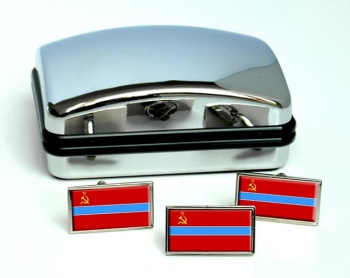 Uzbek Soviet Flag Cufflink and Tie Pin Set