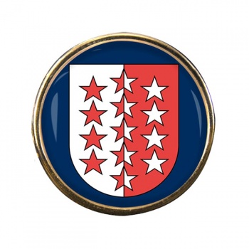 Valais Wallis (Switzerland) Round Pin Badge