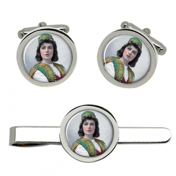 Viola Allen Cufflink and Tie Clip Set