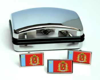 Vladimir Oblast Flag Cufflink and Tie Pin Set
