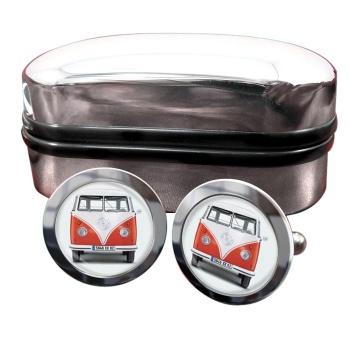 VW Camper Front View Round Cufflinks