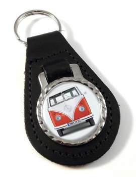 VW Camper Front View Leather Key Fob
