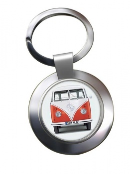 VW Camper Front View Chrome Key Ring