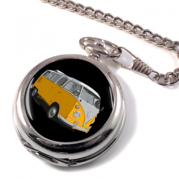 VW Camper Orange Pocket Watch