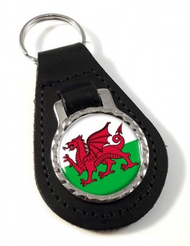 Wales Cymru Leather Key Fob