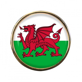 Wales Cymru Round Pin Badge