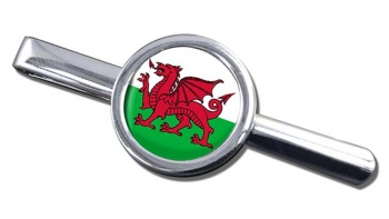 Wales Cymru Round Tie Clip