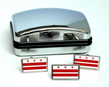 Washington DC Flag Cufflink and Tie Pin Set