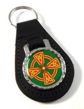 Welsh Celtic Cross Leather Key Fob