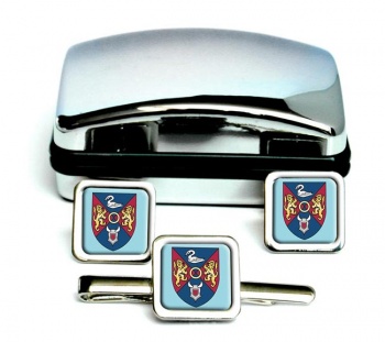 County Westmeath )Ireland) Square Cufflink and Tie Clip Set