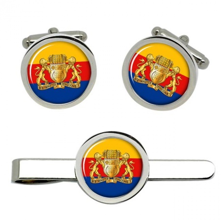 Westminster Dragoons (Wds), British Army Cufflinks and Tie Clip Set