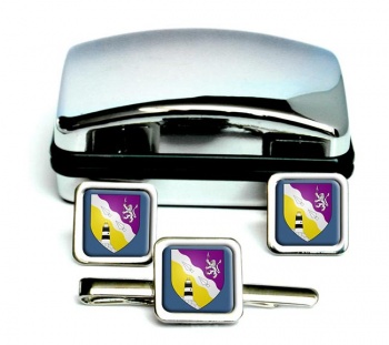 County Wexford (Ireland) Square Cufflink and Tie Clip Set