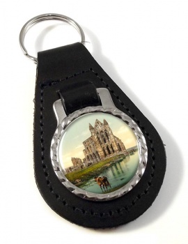 Whitby Abbey Yorkshire Leather Key Fob