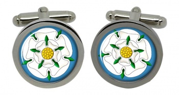 White Rose of York Round Cufflinks