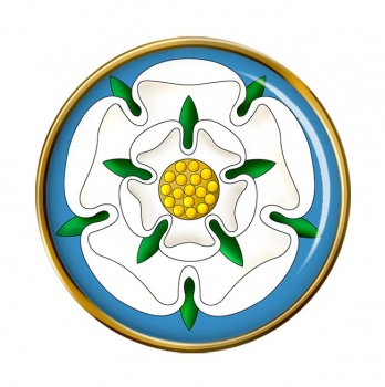 White Rose of York Round Pin Badge