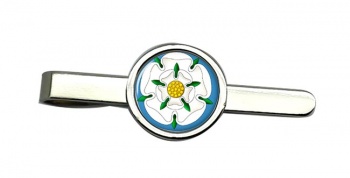 White Rose of York Round Tie Clip