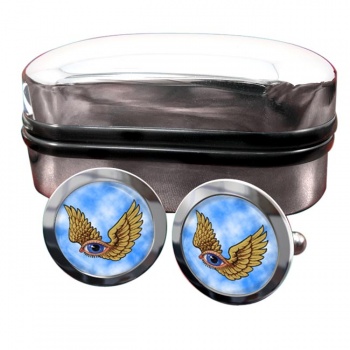 Winged Eye Round Cufflinks