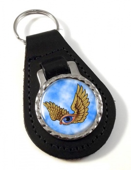 Winged Eye Leather Key Fob