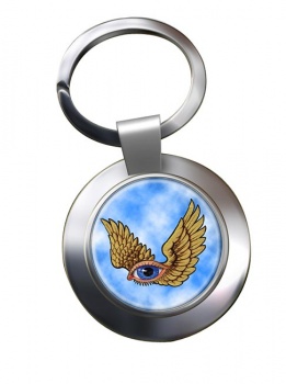 Winged Eye Chrome Key Ring