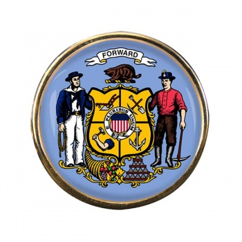 Wisconsin Round Pin Badge