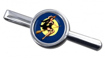 Witch's Delight Pin-up Girl Round Tie Clip