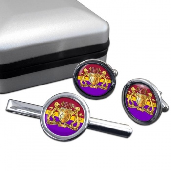 Westminster Dragoons (British Army) Round Cufflink and Tie Clip Set