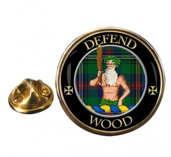 Wood Scottish Clan Round Pin Badge