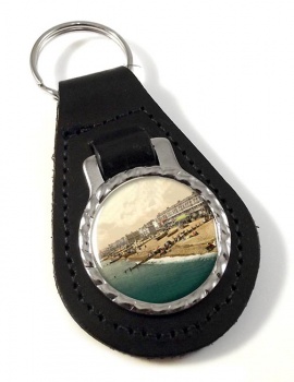 Worthing Beach Sussex Leather Key Fob