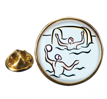 Water Polo Round Pin Badge