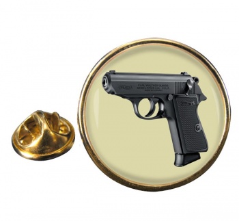 Walther PPK Round Pin Badge