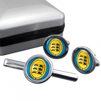 Wurttemberg (Germany) Round Cufflink and Tie Clip Set