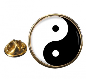 Yin Yang Round Pin Badge