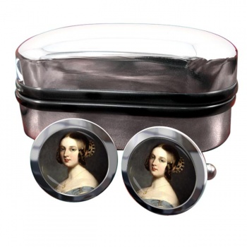 Young Queen Victoria Round Cufflinks