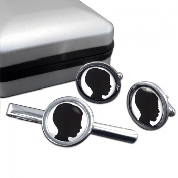 Your Child Round Cufflink and Tie Clip Set