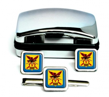 Zabaykalsky Krai Square Cufflink and Tie Clip Set